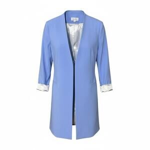 CALVIN KLEIN Womens (8) Baby Blue Petite Open-Front Topper Blazer Jacket